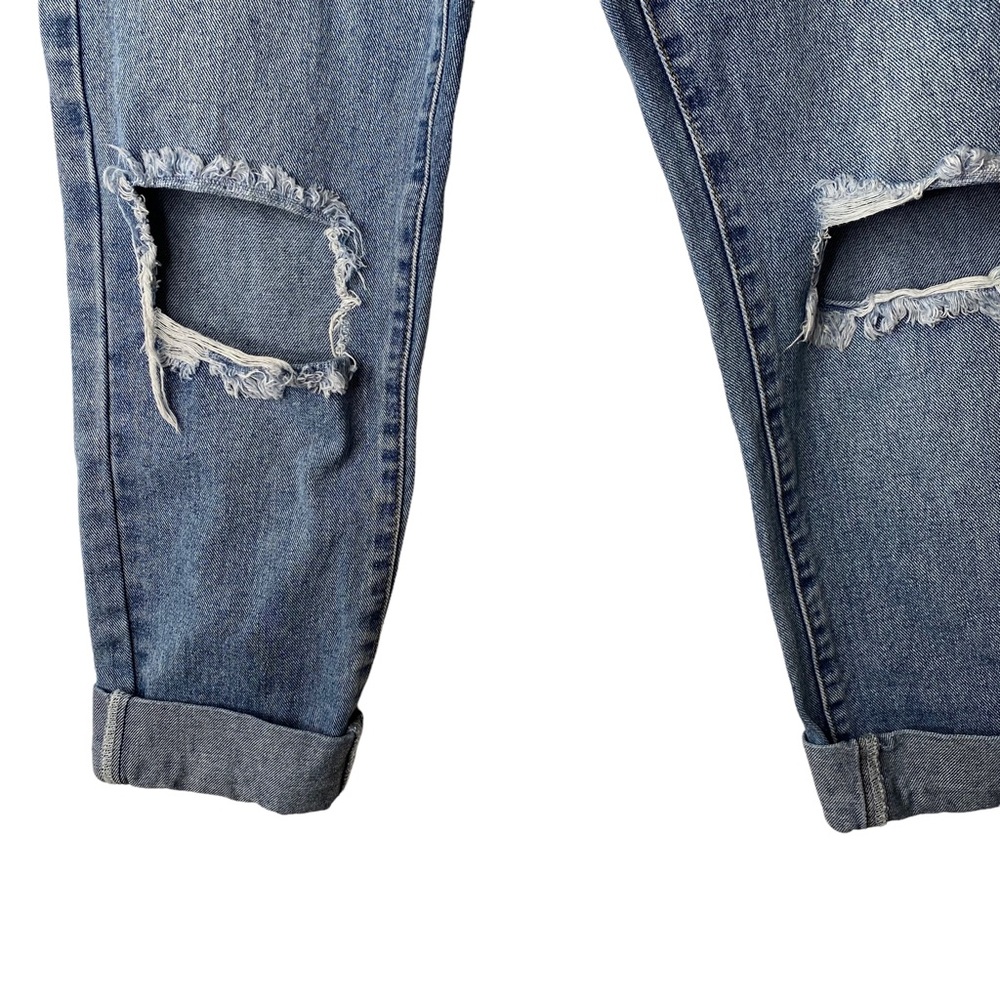 Princess Polly Hayden High Rise Cuffed Crop Distressed Boyfriend Jeans Size 4 US - Picture 8 of 12